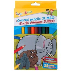 Creioane colorate, 12 culori/cutie, GIMBOO Jumbo