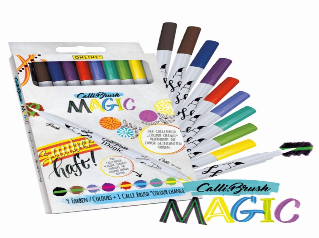 Set 10 markere pentru colorat ONLINE Calli.Brush, doua capete - varf flexibil(tip pensula) OL-19138
